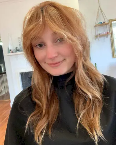 Textured Wolf Cut with Layered Bangs