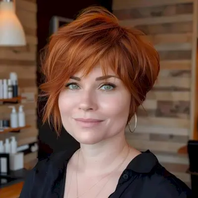 Asymmetrical Feathered Bangs