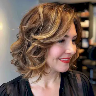 Feathered Bob with Side-Swept Feathered Bangs