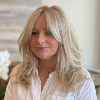 Long Curtain Fringe with Razor Cut Straight Layers