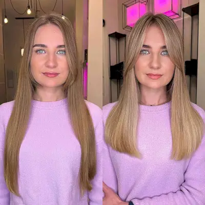 Perfectly Placed Long Curtain Fringe for Straight Hair