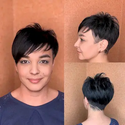 Edgy Short Cut with Side-Swept Bangs