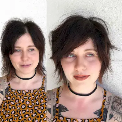 Short Shag with Side-Swept Bangs