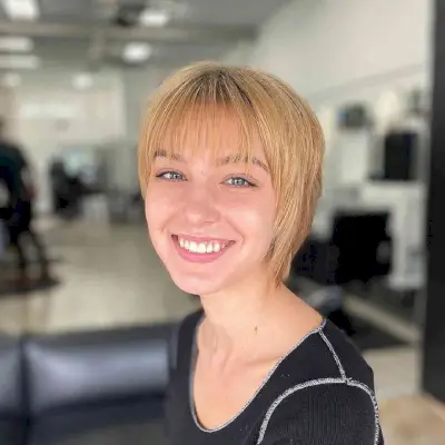 Short Pixie Bob with Wispy Bangs for Straight Hair