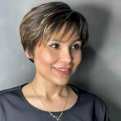 Very Short Bob Cut with Wispy Fringe