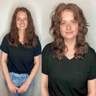 Mid-Length Shag with Face-Framing Layers and Curtain Bangs