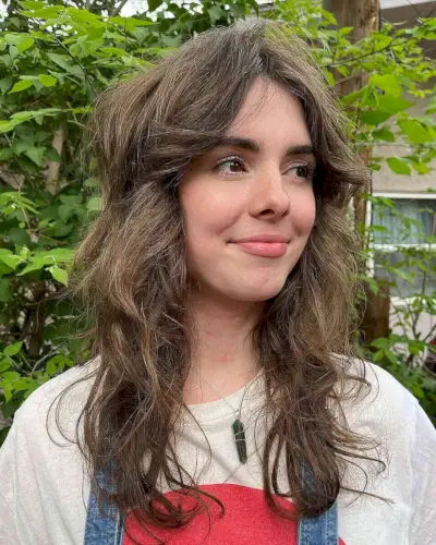 Razor Cut Shag with Middle Part Bangs