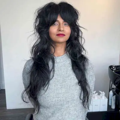 Extra Long Hair with Bottleneck Bangs