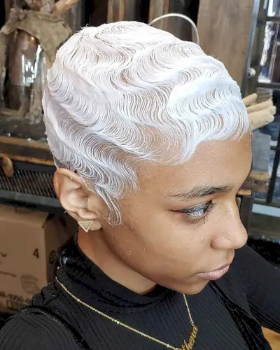 Amazing Finger Waves with Bangs for Black Women