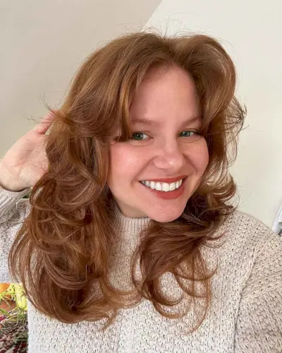 Medium-Length Layered Cut with Soft Bardot Bangs