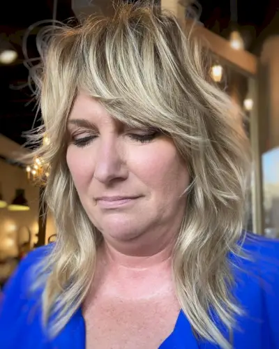 Longer curtain bangs for women over 50