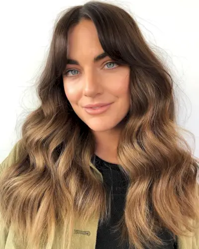 Long curtain bangs for long hair