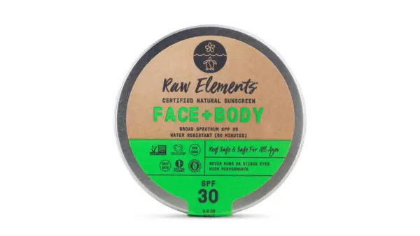 Raw elements sunscreen tin