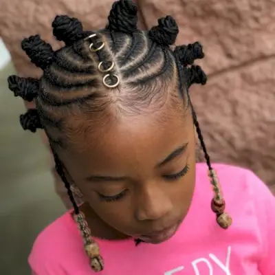 Bantu knots for little girls
