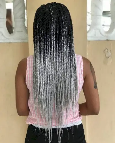 Box Braids with Platinum Blonde Color