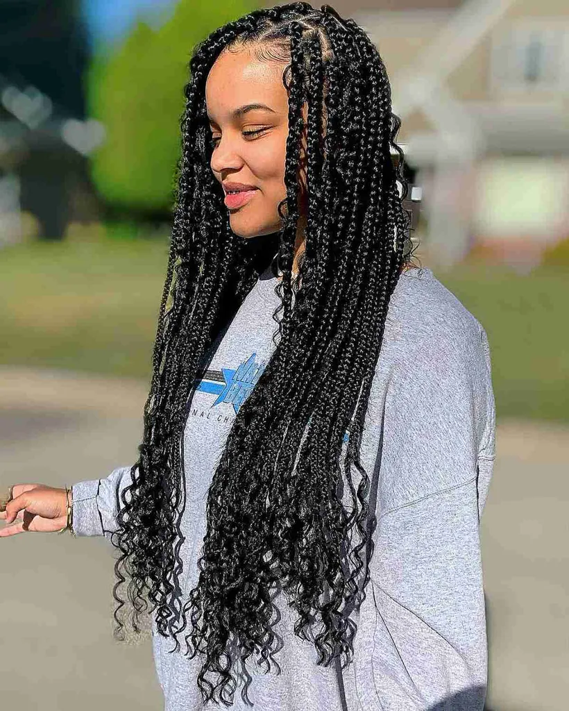 Long-Length Jet Black Boho Braids bez uzlov' title=
