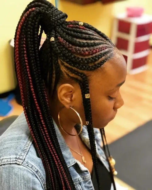 풀라니 브레이드 포니테일' title=