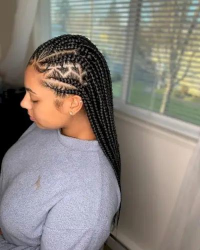 Thick Cornrow Triangle Box Braids