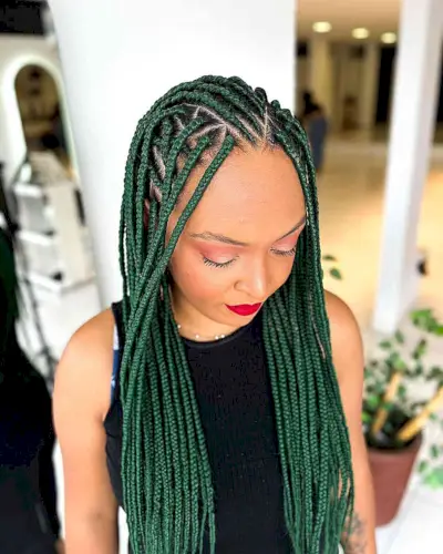 Flip Over Fulani Triangle Box Braids