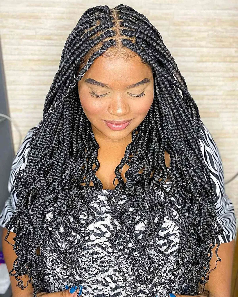 Black Box Braids mit gewellten Enden' title=