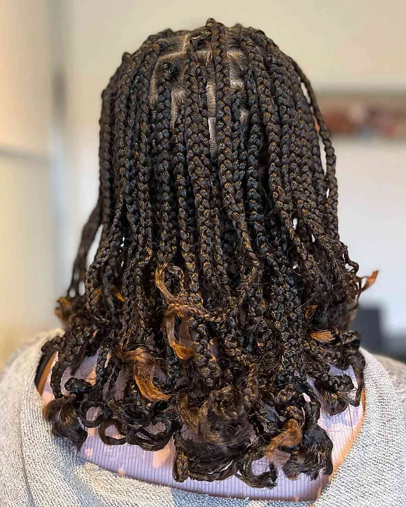 Mittellange Box Braids mit Ombre' title=