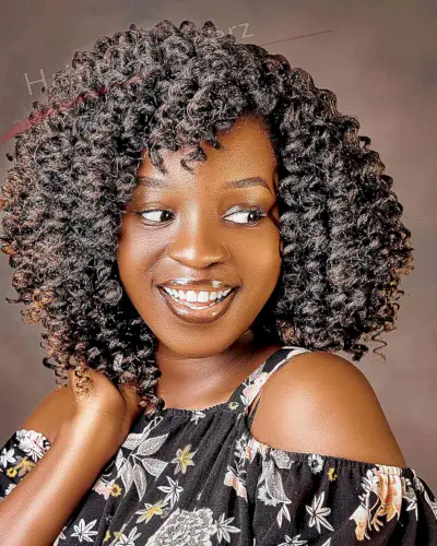 French Coils for African-American Women with an oval face and shoulder-length hair