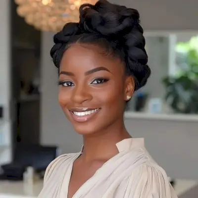 Knotted Updo Hairstyle for African-American Ladies
