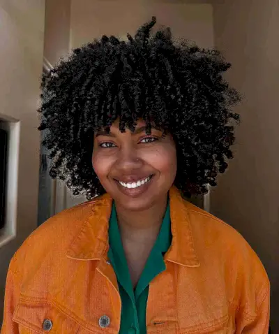 Jaw-length bob with bangs for african-american hair