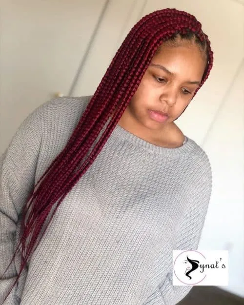 Împletituri roșii închise' title=