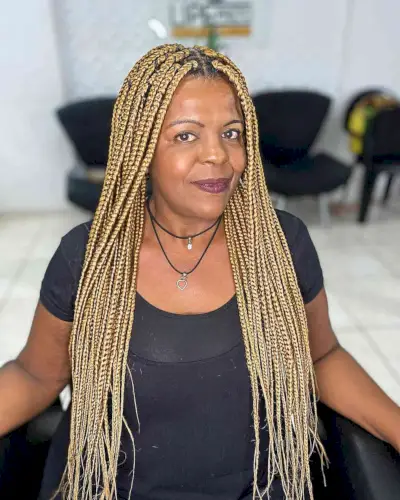 Long Blonde Box Braids for Black Women