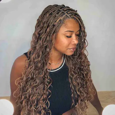 Long Light Brown Gypsy Box Braids