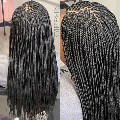 Boxy micro braids for african american women