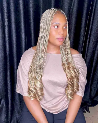 Stitched Goddess Braids with Voluminous Ends