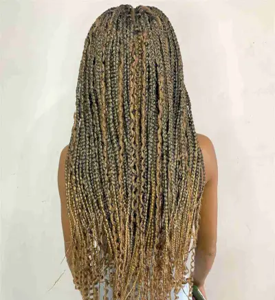 Long-Length Goddess Crochet Braids with Warm Blonde Tones