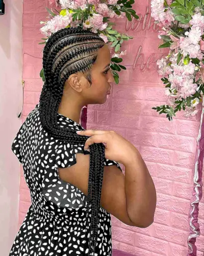 Cornrow Style with Feed In Goddess Braids