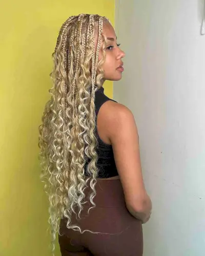 Super Long Gypsy Goddess Braids on Blonde Hair