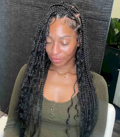 Goddess Boho Braids with Wispy Wavy Strands