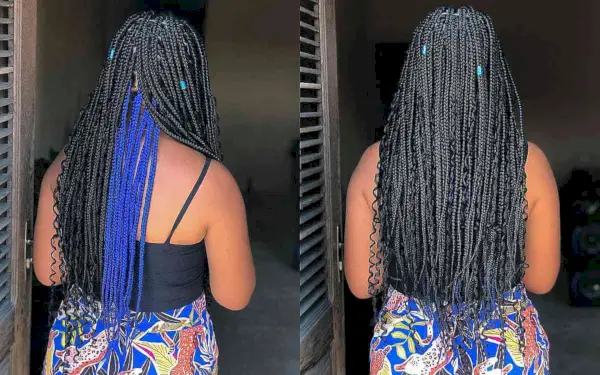 Black and Blue Peekaboo Goddess Braids