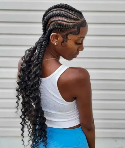 Feed-in goddess braids