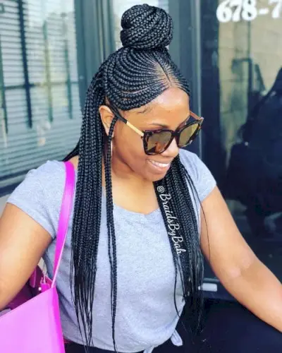 Cute Half-Up Goddess Braids With Cornrows
