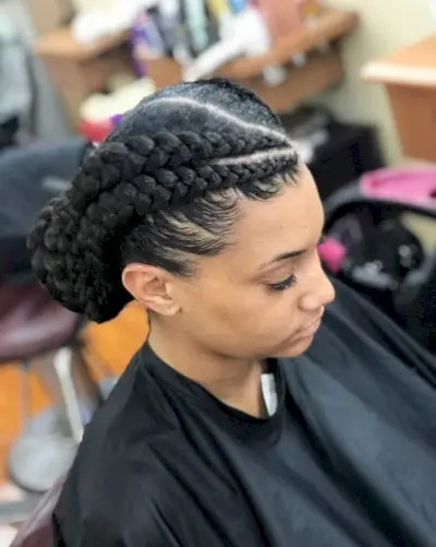 Goddess braided in a chignon