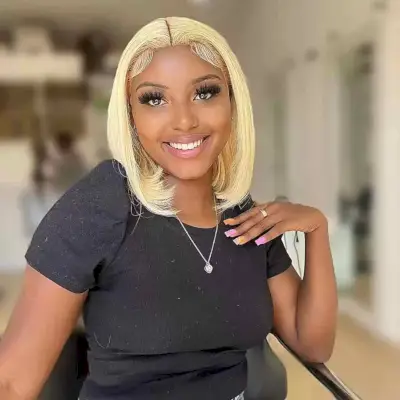 Short Bob Weave with Blonde Hair Color