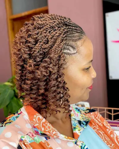 Short weave with braids in front