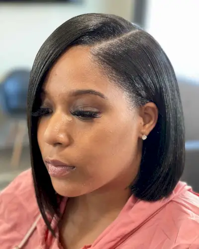 Short weave with human hair