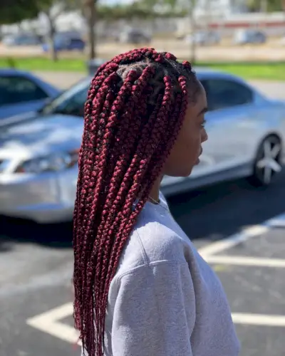 Burgundy red lemonade braids