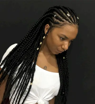 Cute Lemonade braids with beads