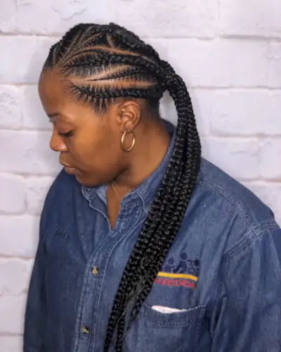 Low Ponytail and Lemonade Braids