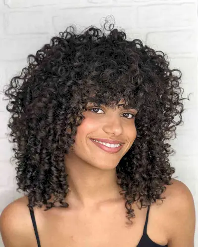Very full natural curls for black women