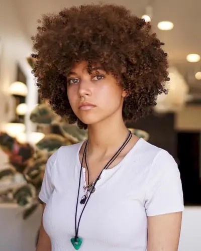 Short Natural Afro for African American Women