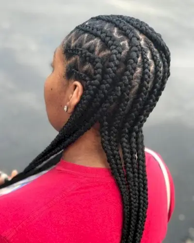 Cornrow Braid with Zig-Zag Design